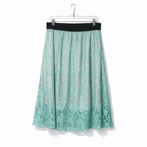 LuLaRoe Lace Midi Skirt in Mint Green